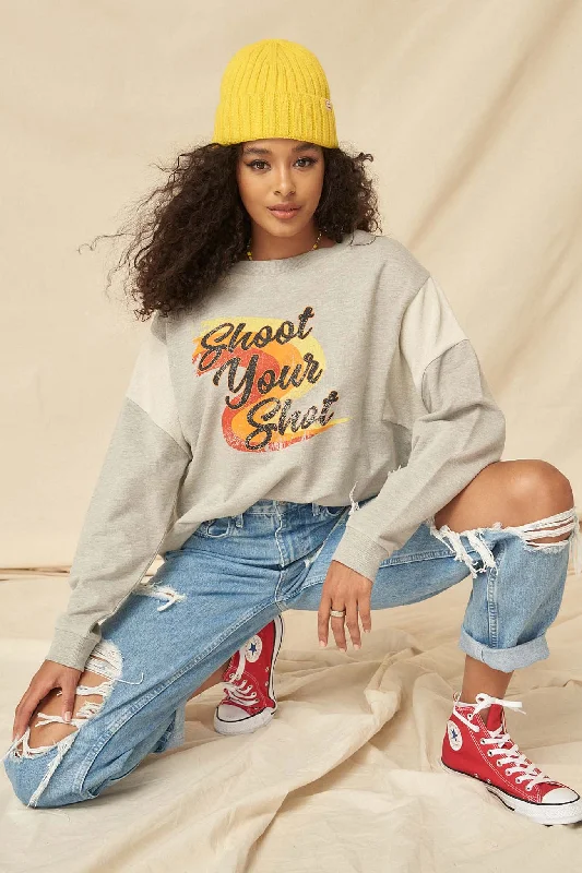 Shoot Your Shot Vintage Graphic Sweatshirt Stylish Pullover Hoodie