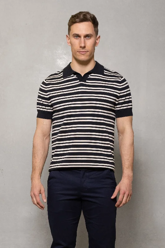 Cutler & Co - Constantine Striped Polo - Thunderstorm Hoodie Sweatshirt with Logo