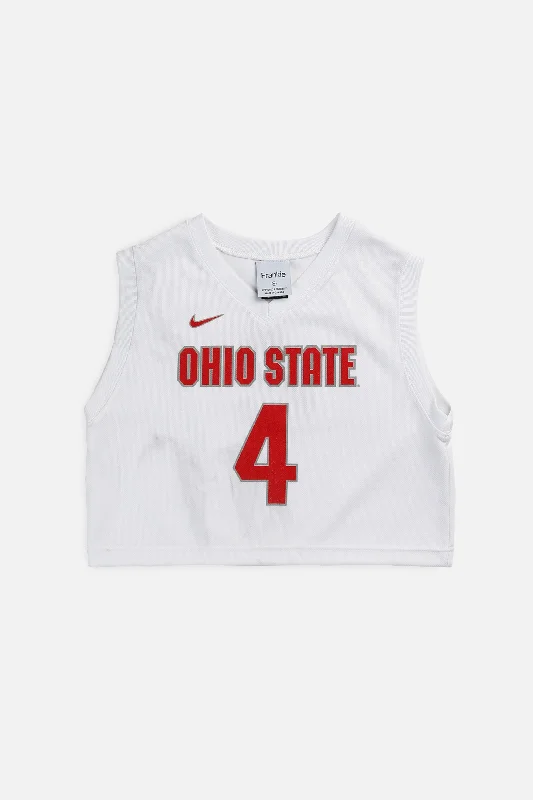 Rework Crop Ohio State NCAA Basketball Jersey - XS Soft Hoodies for Women