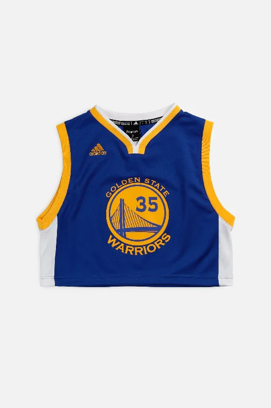 Rework Golden State Warriors NBA Crop Jersey - M Warm Fleece Sweatshirts