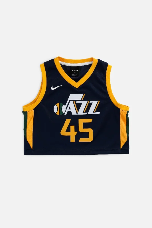 Rework Utah Jazz NBA Crop Jersey - S Warm Hoodie Sweatshirt