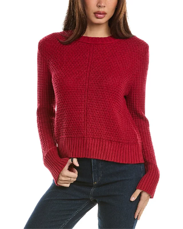 Hannah Rose Honeycomb Knit Cashmere-Blend Sweater Cozy knit sweaters for winter