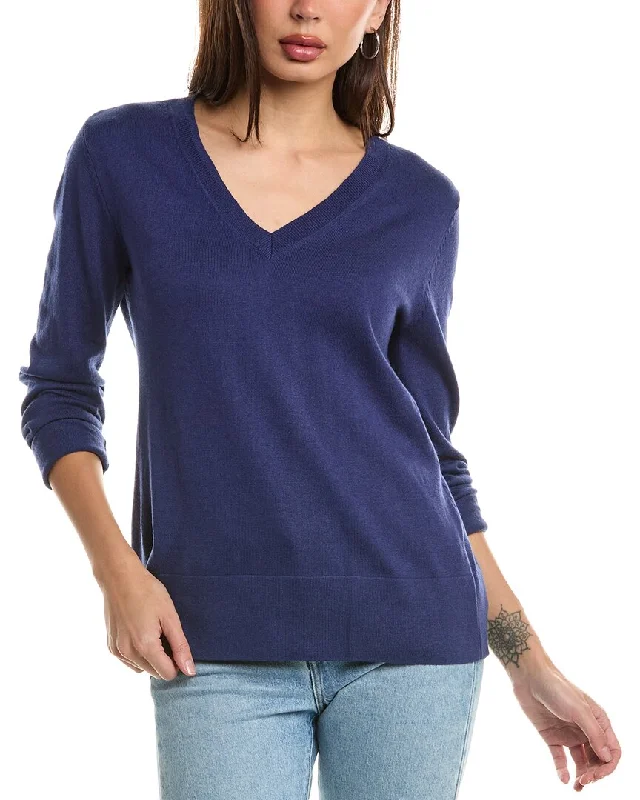 Hannah Rose Santa Monica Cashmere-Blend Pullover Lightweight sweaters for spring