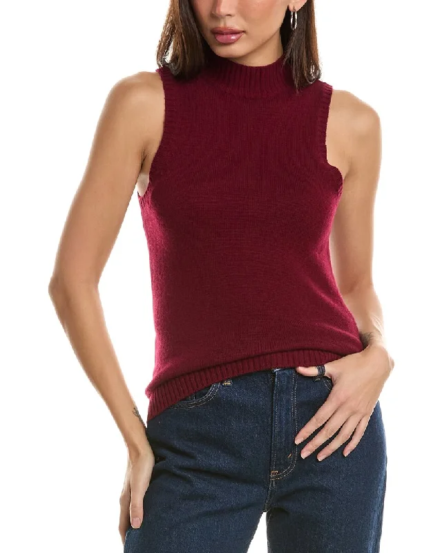 Hannah Rose Mock Neck Wool & Cashmere-Blend Sweater Sporty sweaters