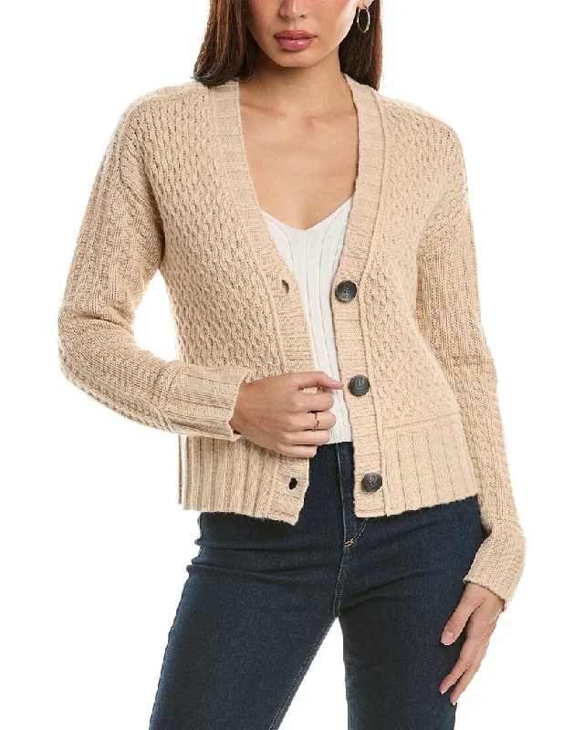 Hannah Rose Honeycomb Knit Wool & Cashmere-Blend Cardigan Mohair sweaters