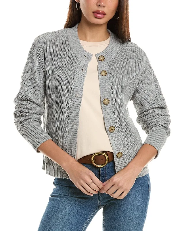 Hannah Rose Textured Cashmere-Blend Cardigan Best sweaters for work