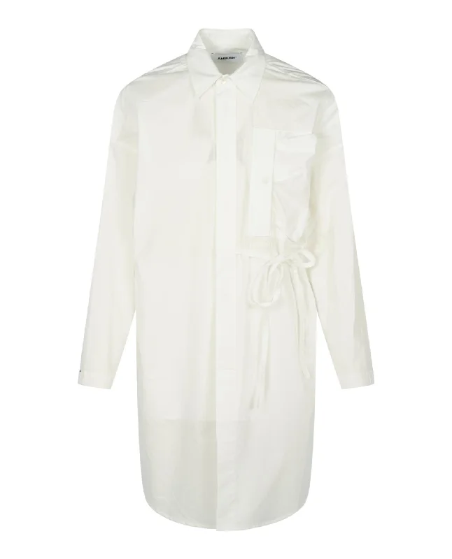 AMBUSH Womens Oversized Waist-Tie Shirt Dress Discounted sweaters