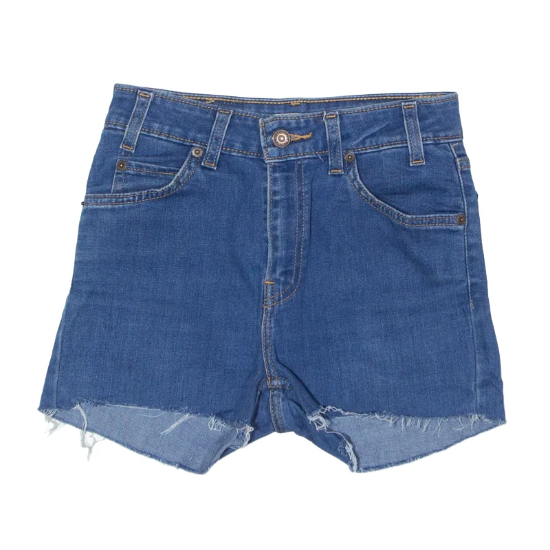 LEVI'S Cut Off Stretch 721 Denim Shorts Blue Regular Womens XS W25 Formal sweaters