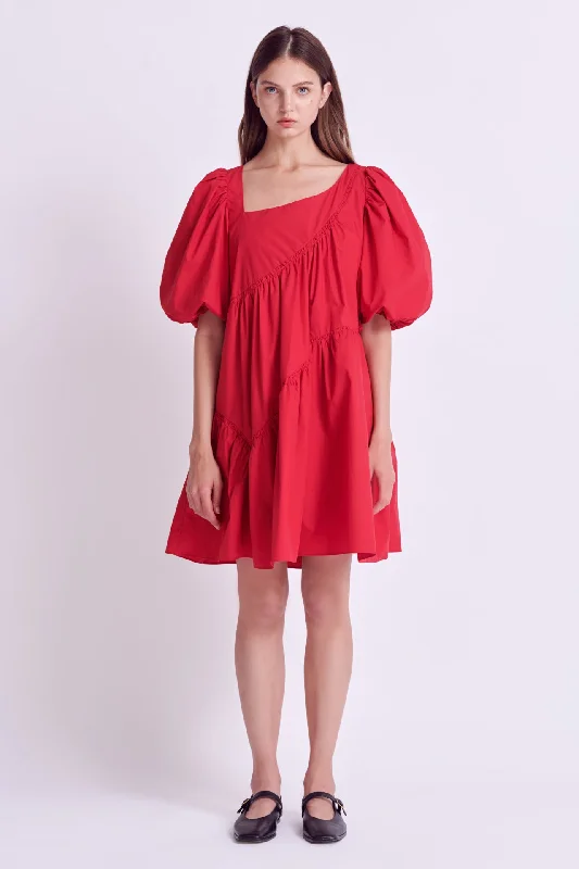 Asymmetric Poplin Tiered Dress Best mini dresses for casual wear