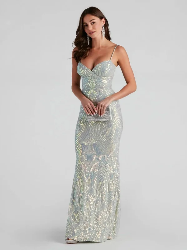 Sequin Mermaid Formal Dress - Green Elegant Satin Dress