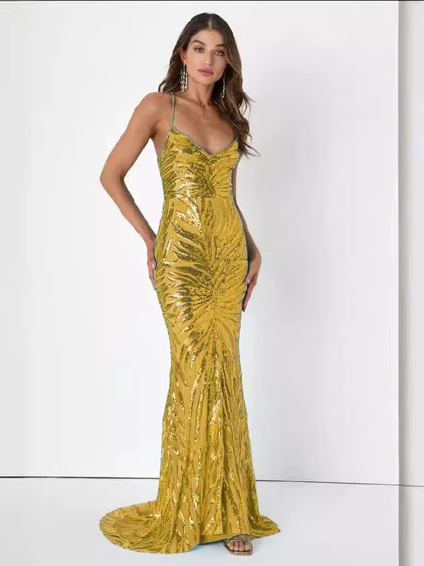 Sequin Mermaid Formal Dress Sparkle Bridal Dress