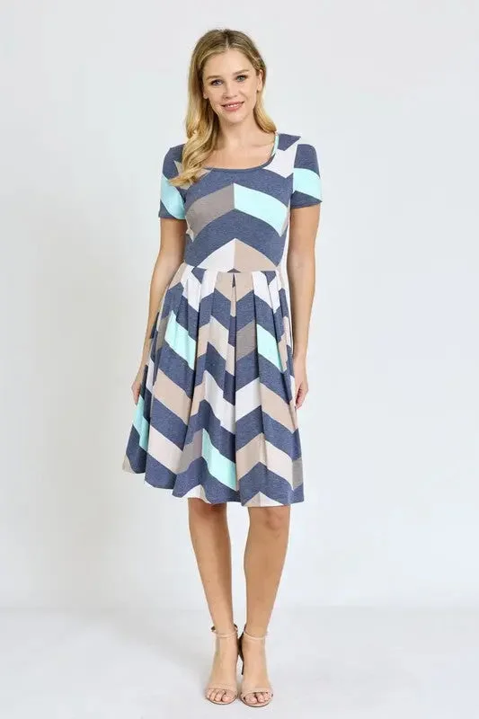 Plus Chevron Pleated Midi Dress Best midi dresses for date night