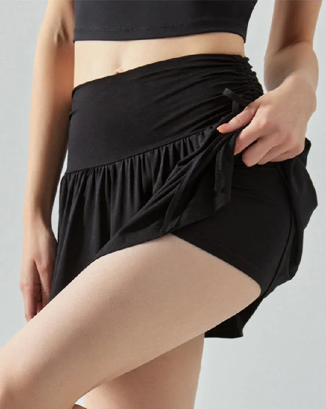 French Sun Tennis Skirt in Black Flowy unclassified skirts