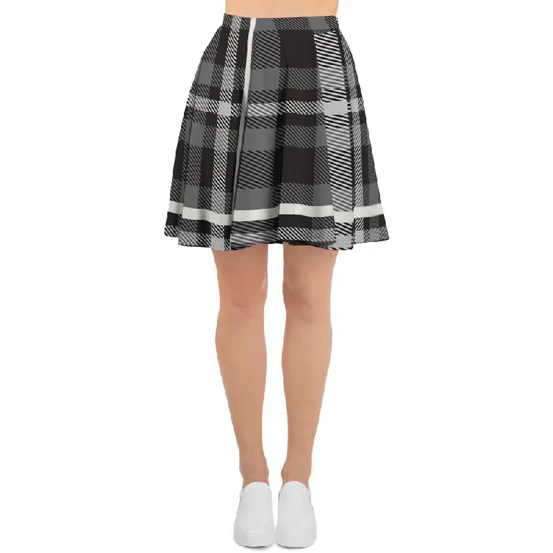 Grey Plaid Tartan Women's Skirt Gothic unclassified skirts