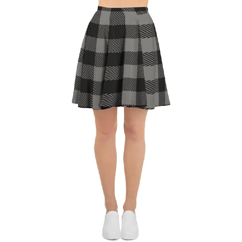 Grey Plaid Women's Skirt Knitted unclassified skirts