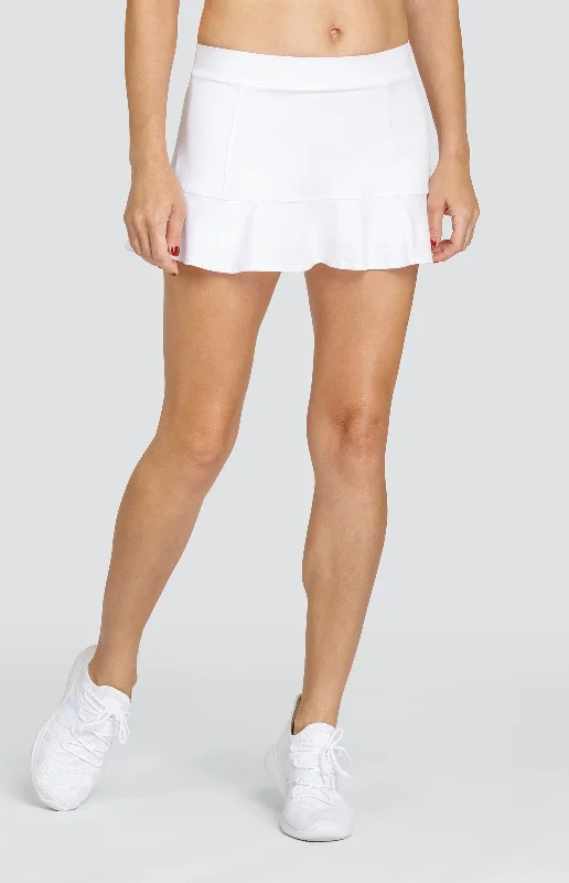 Jennifer 12.5" Flounce Skort - Chalk White Plus size unclassified skirts