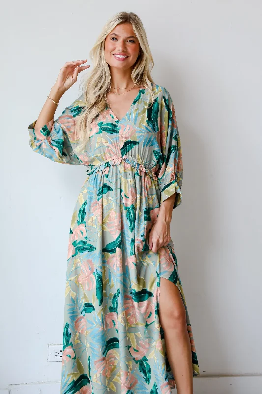 FINAL SALE - Bound For Paradise Sage Maxi Dress Date night maxi dresses