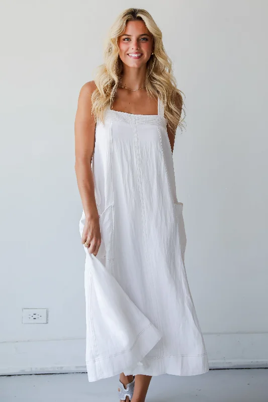 FINAL SALE - Deluxe Vision Off White Maxi Dress Off-shoulder maxi dresses