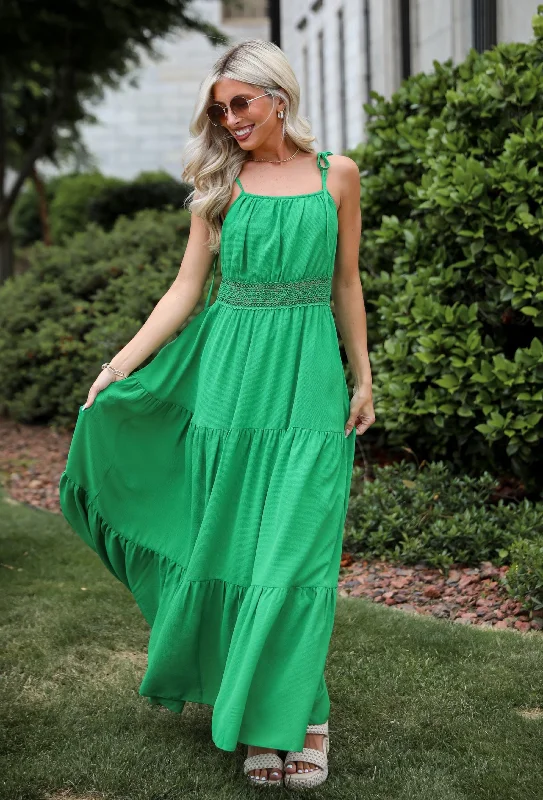 FINAL SALE - Elevated Effect Green Tiered Maxi Dress Best maxi dresses for formal events