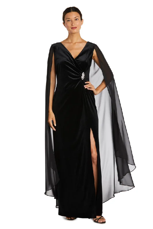 R&M Richards 9073 Long Mother of the Bride Cape Wrap Dress Street style maxi dresses