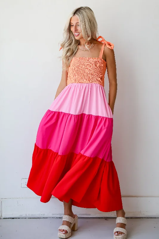 FINAL SALE - Sunset Moments Color Block Maxi Dress Urban Outfitters maxi dresses