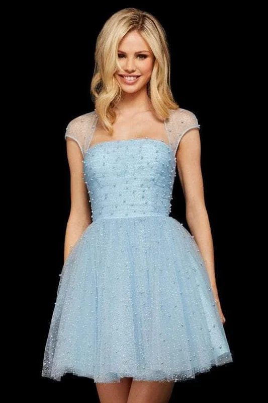 Sherri Hill - Cap Sleeve Cocktail Dress 53077 - 1 pc Light Blue In Size 00 Available Best party dresses for formal events