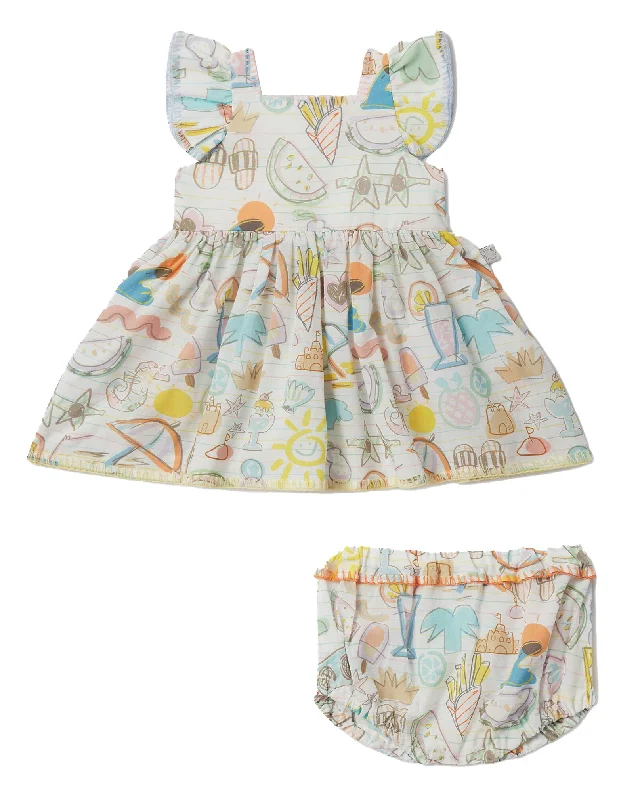 STELLA MCCARTNEY KIDS Baby Summer Doodles Print Dress and Bloomers Set Revolve floral dresses