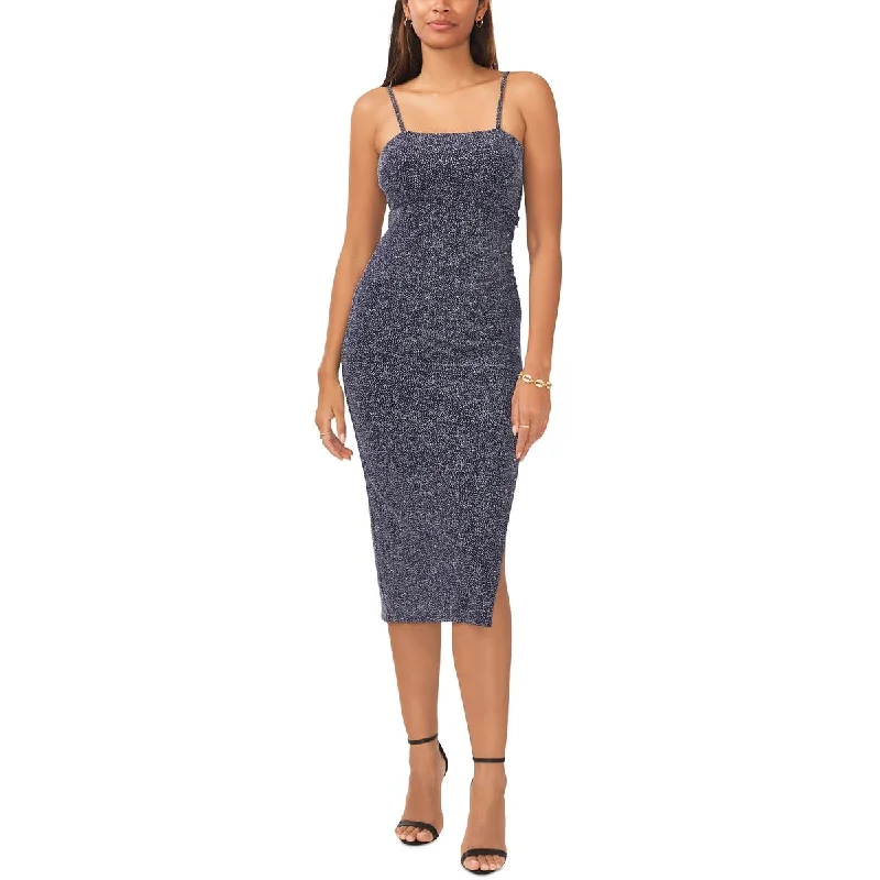 1.State Womens Glitter Ruched Sheath Dress Minimalist unclassified dresses