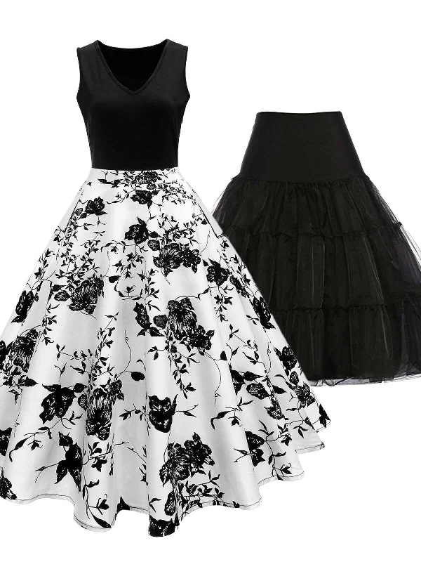 2PCS Top Seller 1950s Dress & Black Petticoat Cotton unclassified dresses