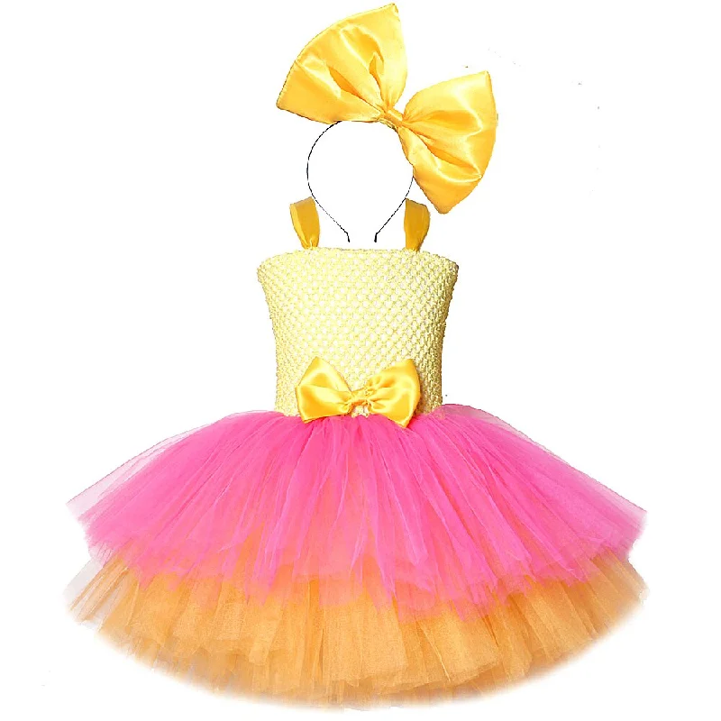 3 Layers Lol Surprise Girls Tutu Dress with Big Bow Headband Lol Doll Costumes for Girl Kids Christmas Holiday Dresses New Year Beaded unclassified dresses