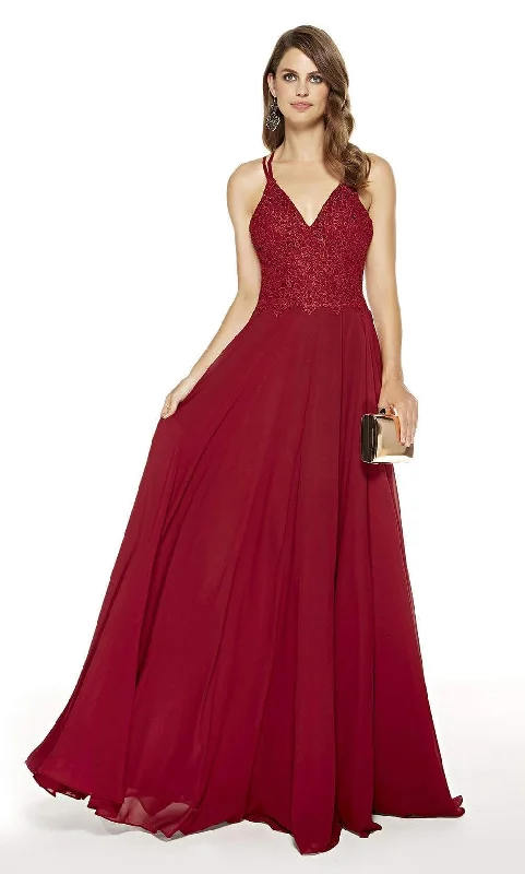 Alyce Paris - 60639SC V-Neck Strappy Back Flowy A-Line Gown Popular unclassified dresses