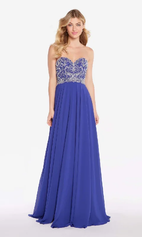 Alyce Paris - Fully Beaded Bodice Chiffon A-Line Gown 60045SC Lightweight unclassified dresses