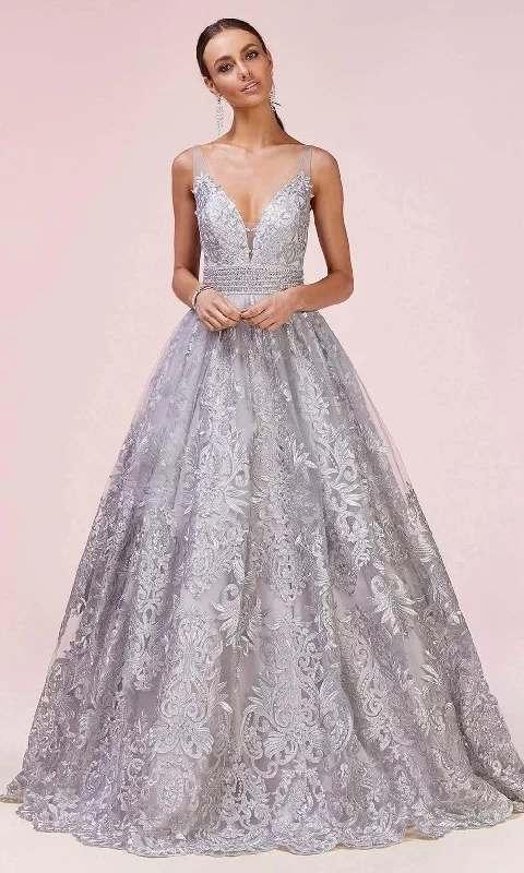 Andrea and Leo - A0620 Sleeveless Embroidered Ballgown Club unclassified dresses