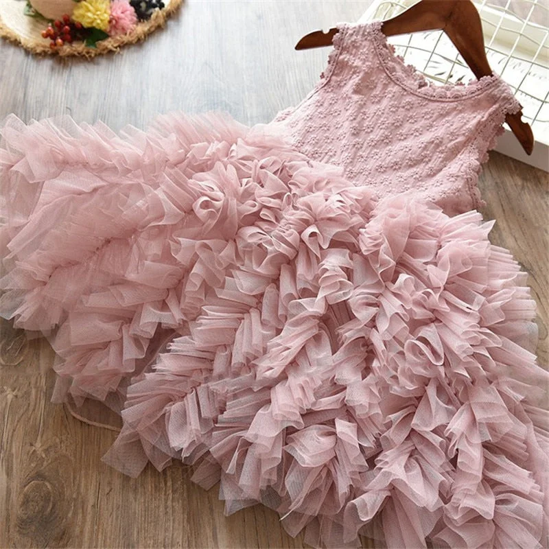 Baby Girls Dresses Smash Cake Dress Princess Costume Summer Girl Clothes Infantil Vestidos Fairy Pink Frocks Kids Casual Wear 8T Engagement unclassified dresses