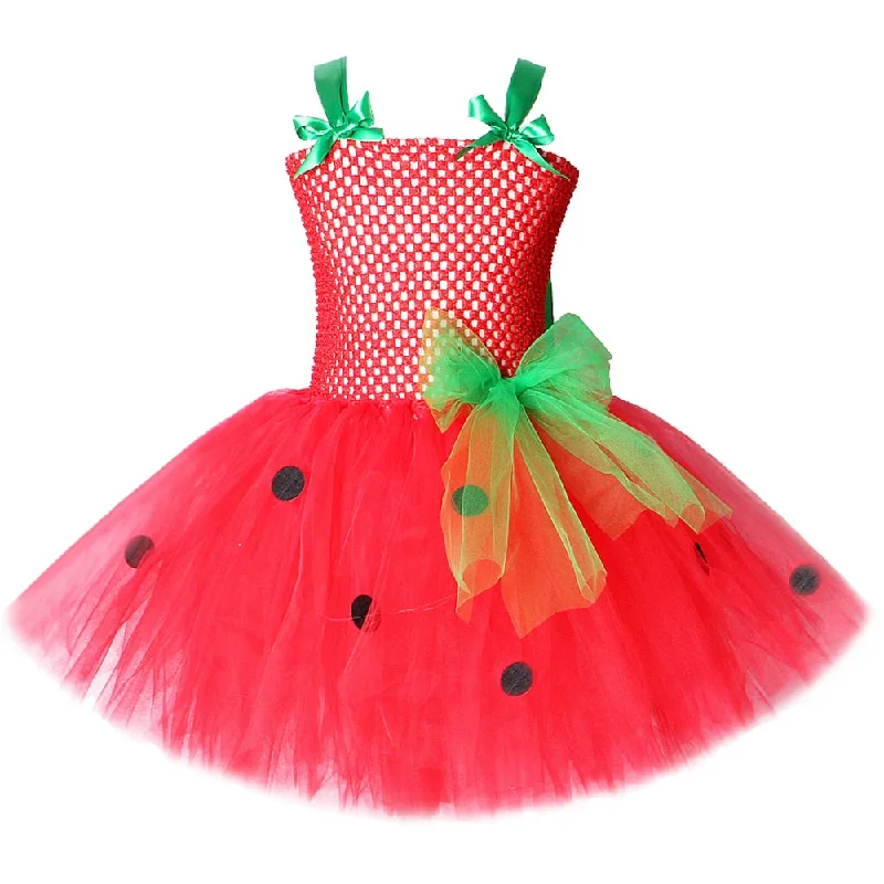 Baby Girls Tutu Dress Strawberry Princess Dresses for Kids Girl Birthday Costume Watermelon Halloween Christmas Costumes Toddler Bold pattern unclassified dresses