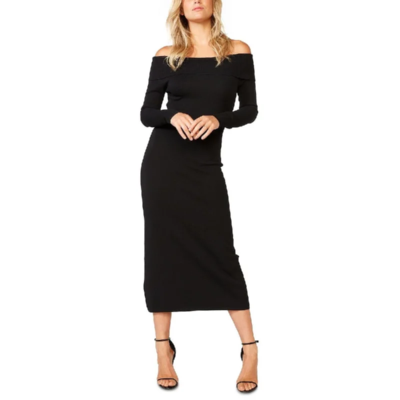 Bardot Womens Knit Off-The-Shoulder Sheath Dress Travel unclassified dresses