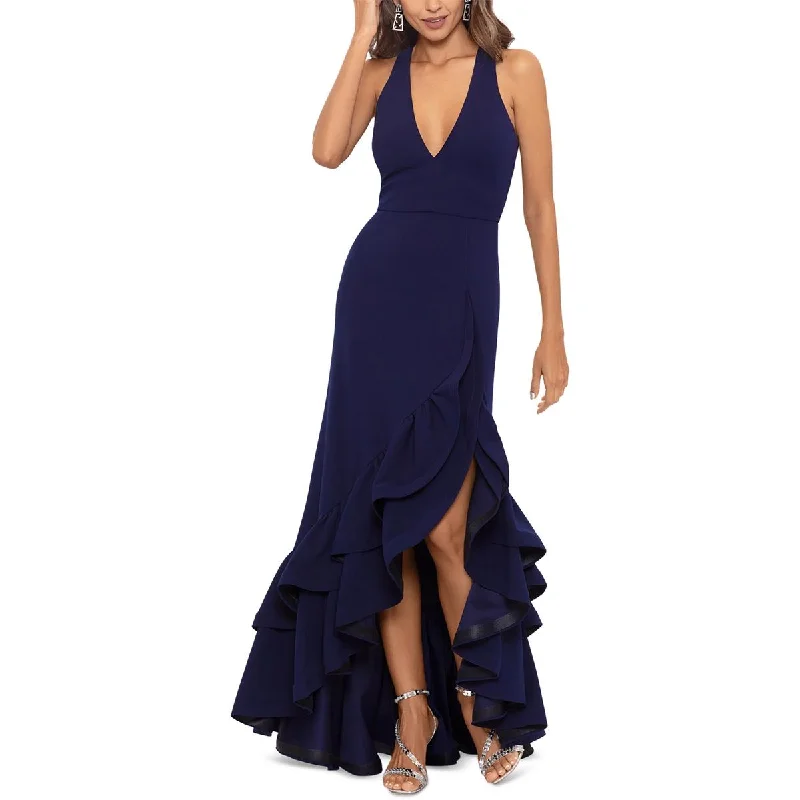 Betsy & Adam Womens Ruffled V-Neck Evening Dress Boho unclassified dresses