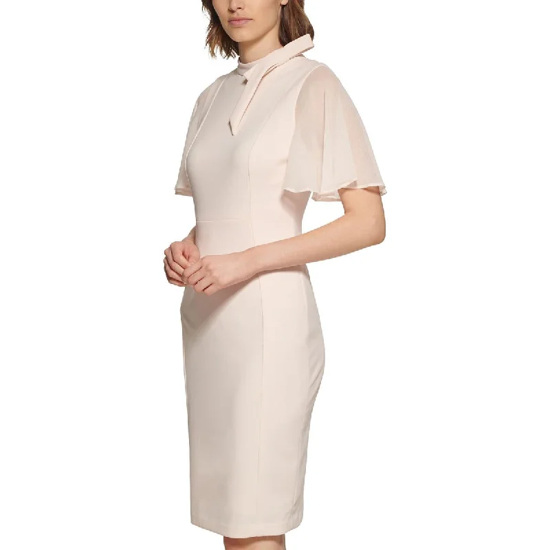 Calvin Klein Womens Crepe Flutter Sleeve Wear to Work Dress Discounted unclassified dresses