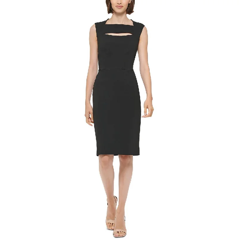 Calvin Klein Womens Cut-Out Sleeveless Sheath Dress Open-back unclassified dresses