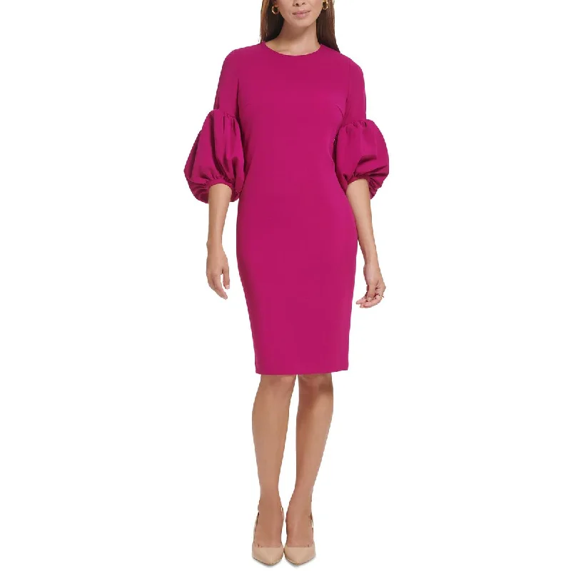 Calvin Klein Womens Puff Sleeve Knee-Length Sheath Dress Graduation unclassified dresses