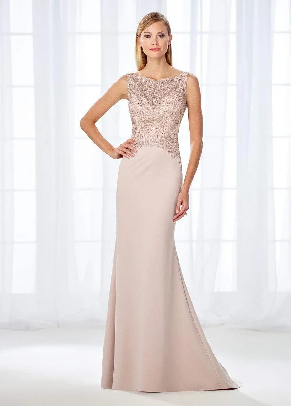 Cameron Blake - 118684SC Embellished Bateau Jersey Gown Office unclassified dresses