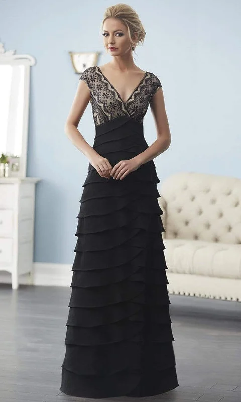 Christina Wu Elegance - 20241SC V Neck Tiered Formal Gown Trendy new unclassified dresses