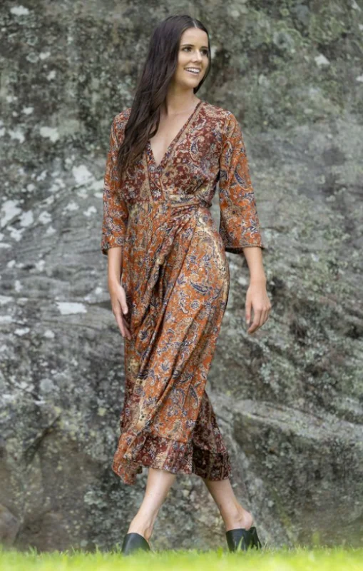 Cienna - Autumn Wrap Dress Vacation unclassified dresses