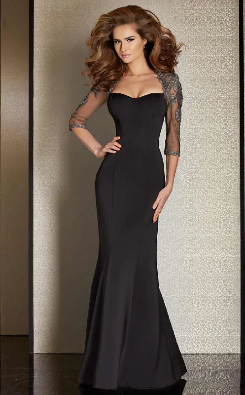 Clarisse - M6204SC Beaded Quarter Sleeve Queen Anne Dress Plus size unclassified dresses