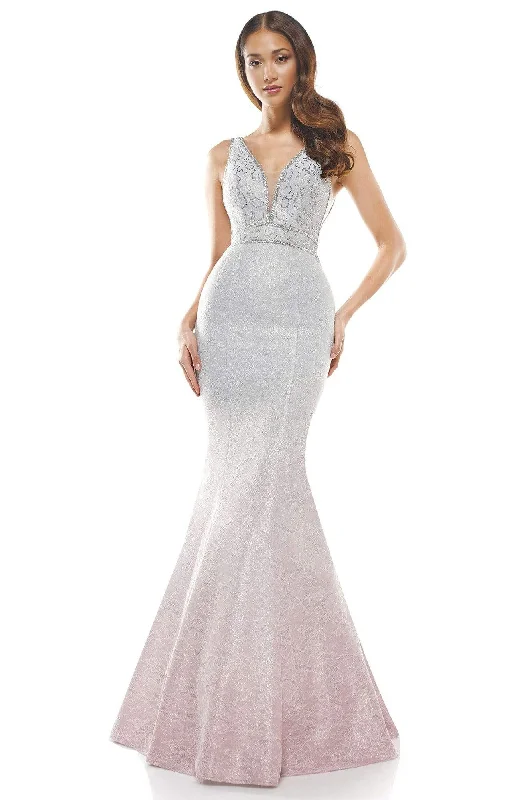 Colors Dress - Plunging V Neck Mermaid Gown 2272S Women's unclassified dresses