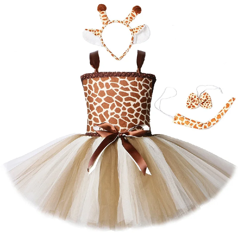 Cute Toddler Girl Giraffe Dress Cartoon Animal Performance Costume Set for Kids Halloween Costumes Girls Christmas Tutu Dresses Corset unclassified dresses