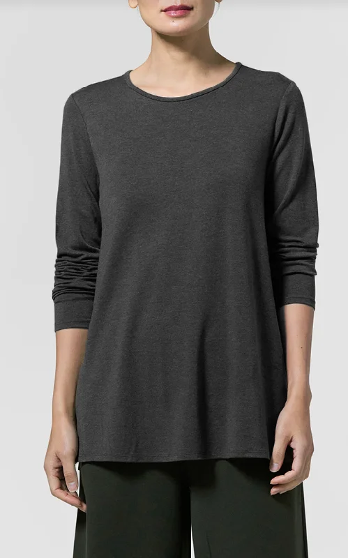 Eileen Fisher Crew Neck Tunic - Graphite Elegant evening unclassified dresses