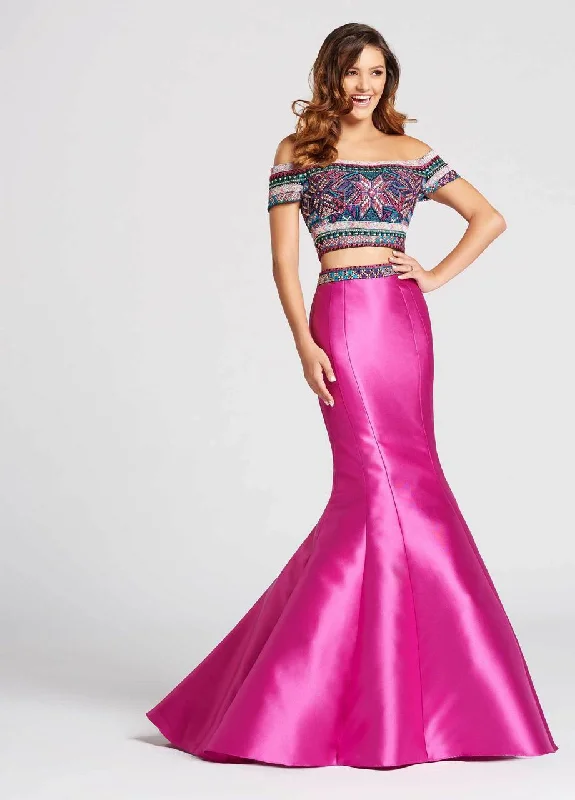 Ellie Wilde - EW118038 Off Shoulder Mikado Mermaid Gown Ruched unclassified dresses