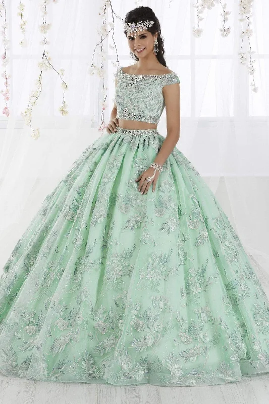 Fiesta Gowns - 56370SC Off Shoulder Embroidered Ballgown Short unclassified dresses