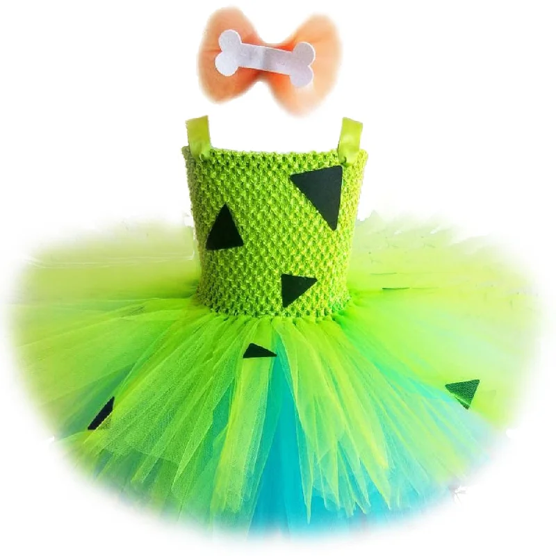 Flinstones Pebbles Tutu Dress for Baby Girls Birthday Halloween Costumes for Kids Girl Pebblestone Princess Dresses Outfit 1-14T Discounted unclassified dresses